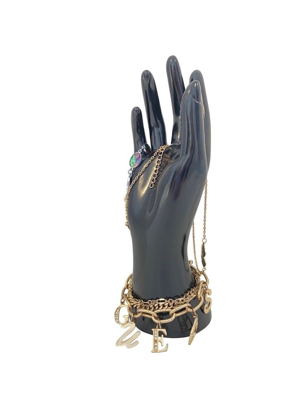 Gold & Multicolor Bracelet Bundle With Charms & Chains Includes Sarah Heart Desi